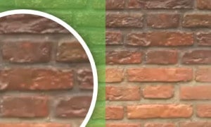 Zwarte aanslag rode baksteen